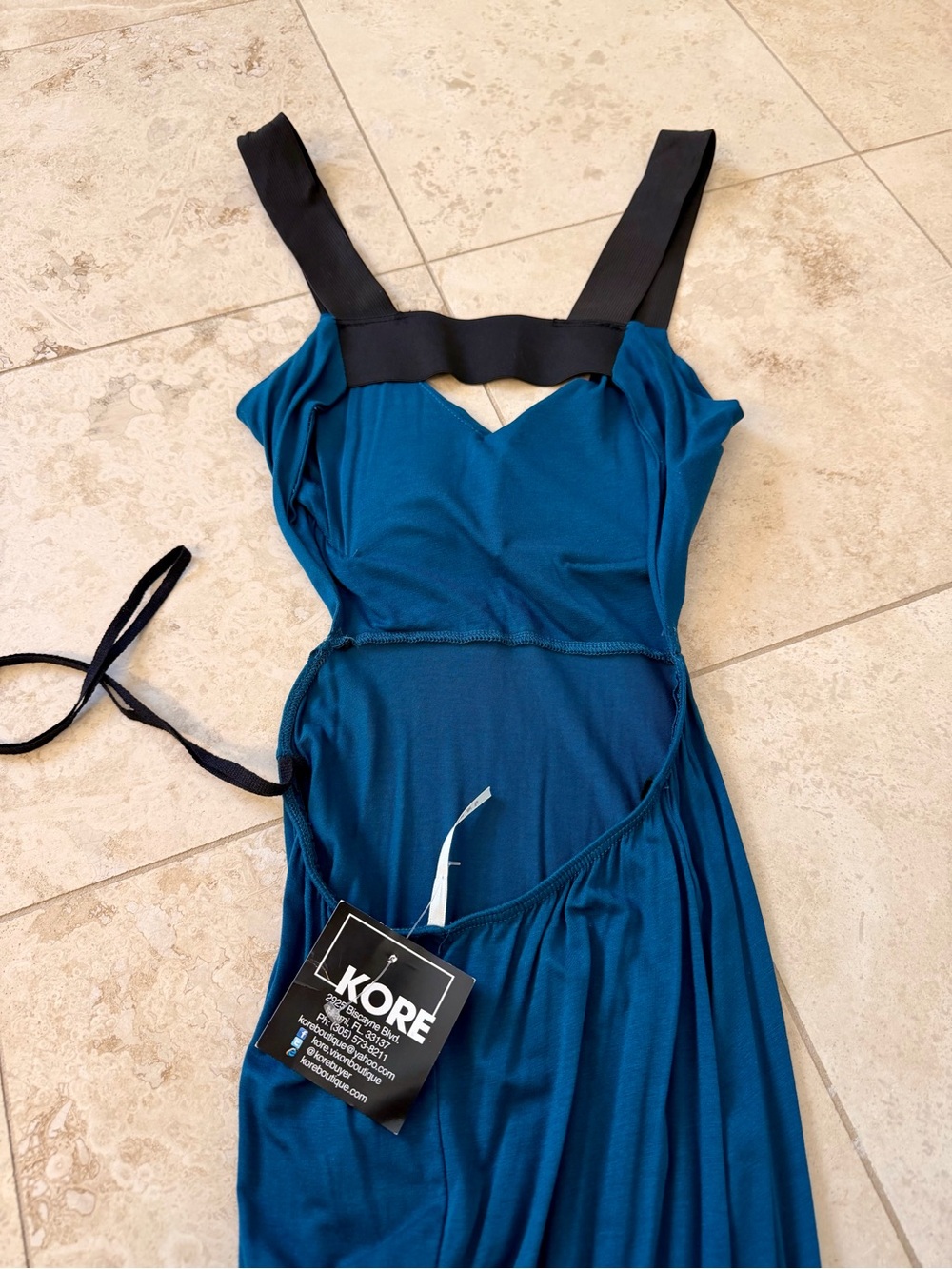 Kore Teal Maxi Dress with Black Straps